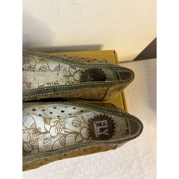 Fly London size 37 wedges brown 7-8 shoes (scuffs) 2.5" heels - Picture 2 of 8